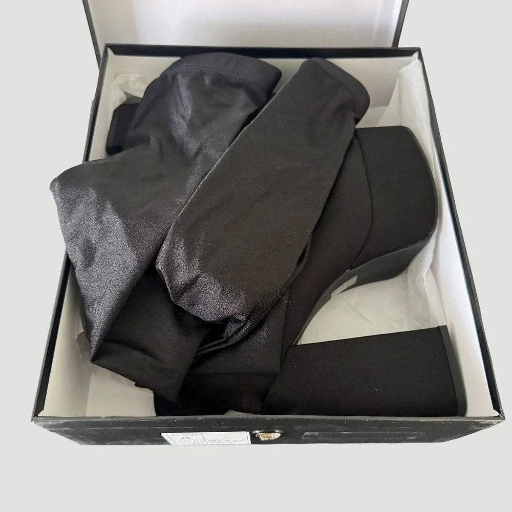 Azalea Wang Heyhey‎ Black Platform Pant Boots 8 Clubwear baddie 90s Goth NIB